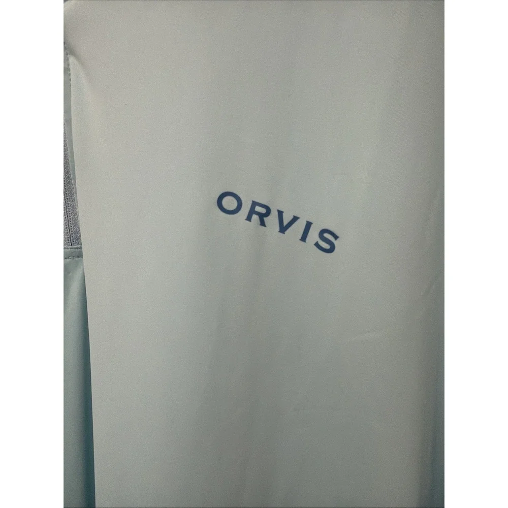 ORVIS Men's XXL light Blue 1/4 Zip Pullover Lightweight Long Sleeve Performance
